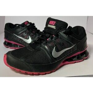 Nike Reax Run 6 Womens Sz.8.5 Black Pink Running Trainer Shoe Sneaker 472647-002